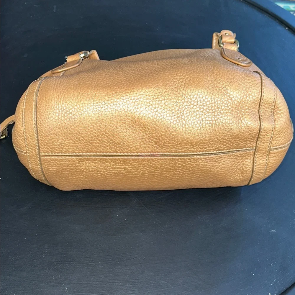 COLE HAAN Village Satchel Metallic Gold/Bronze Pebbled Leather MSRP: $350 - EUC - Picture 10 of 10